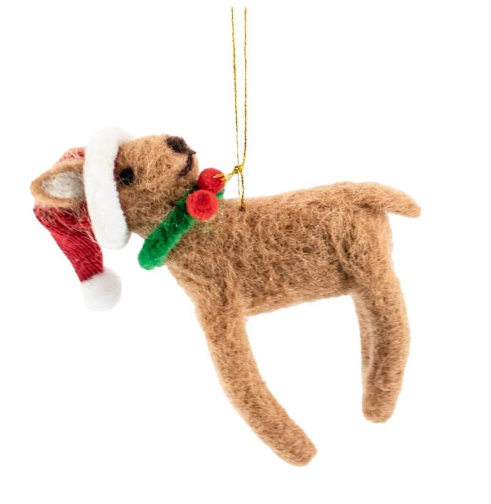 Wollen hanger hert kerstmuts