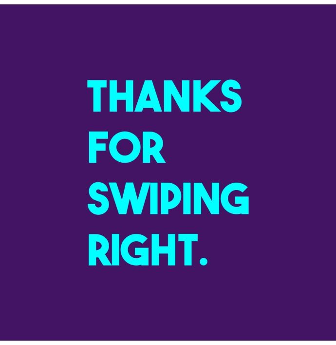 Tegeltje thanks for swiping