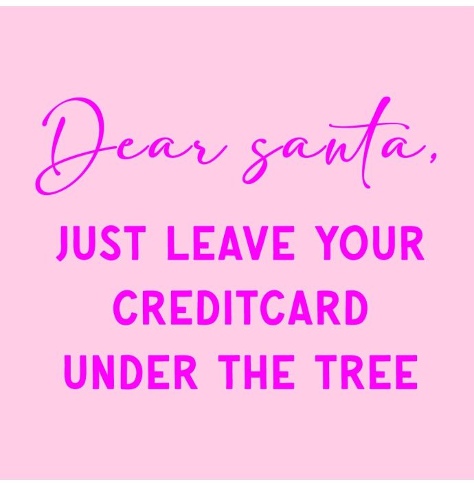 Tegeltje 'Dear Santa creditcard'