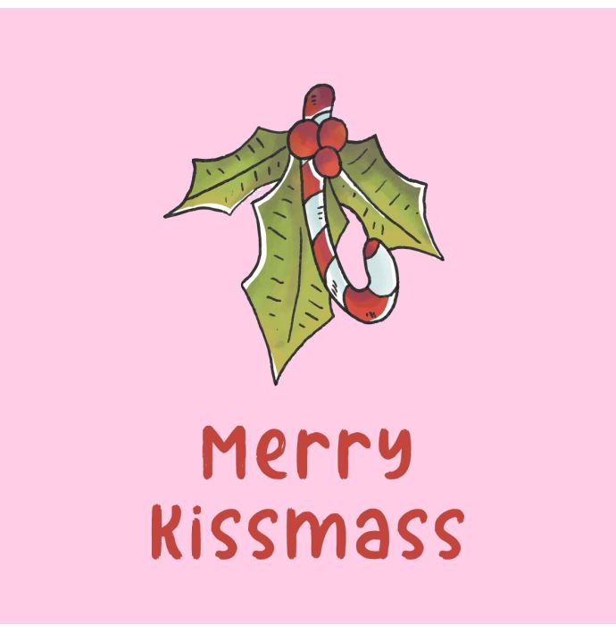 Tegeltje 'Merry kissmass'