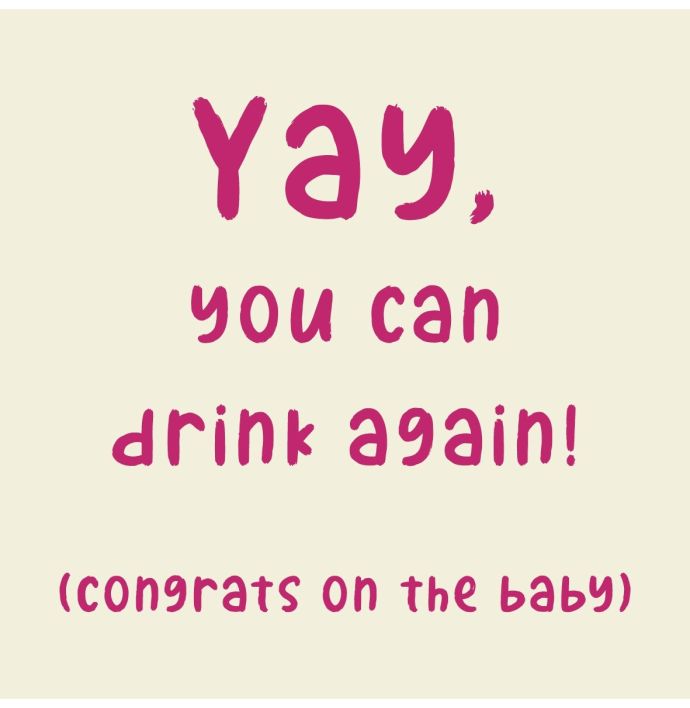 Tegeltje 'Yay you can drink again'
