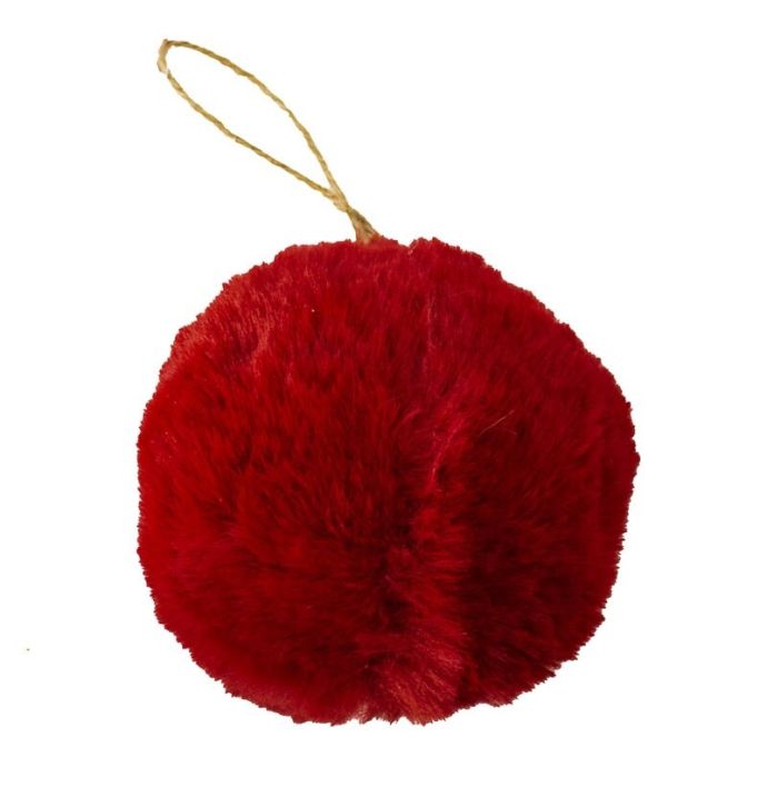 Hanger Fluffy bal rood