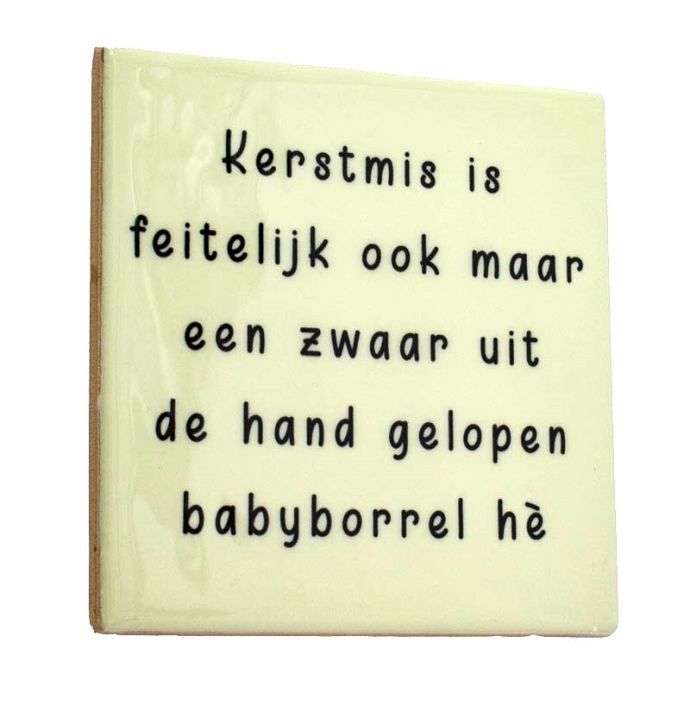 Tegeltje 'Kerstmis babyborrel'