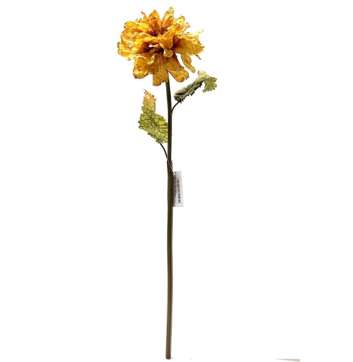 Kunstbloem dahlia 66cm geel