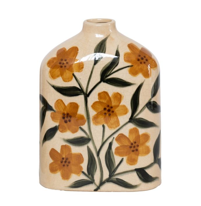 Aardewerk vaas handgeschilderd Solar S