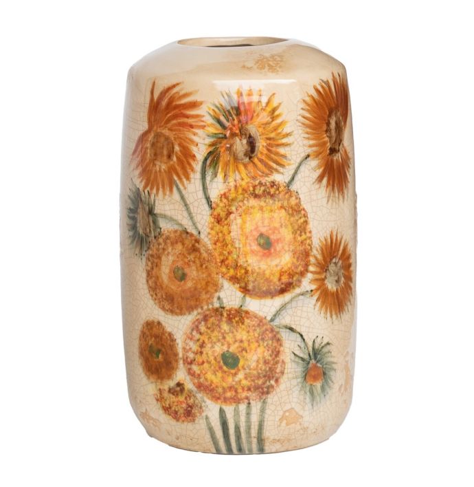 Aardewerk vaas handgeschilderd Vincent L