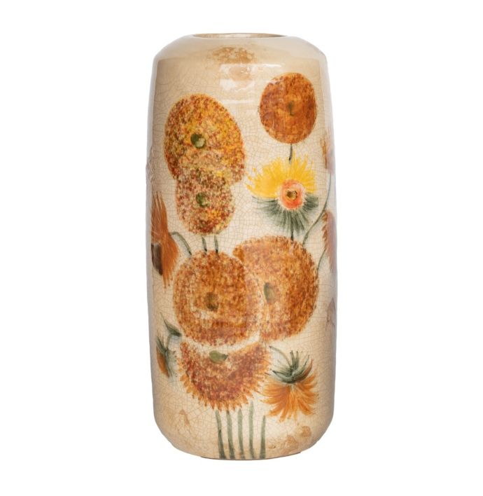 Aardewerk vaas handgeschilderd Vincent S