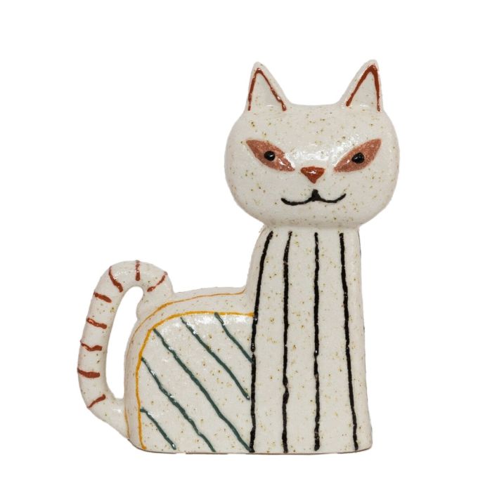 Aardewerk ornament kat Whisker