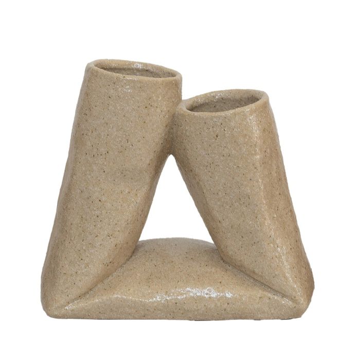 Aardwerk vaas Looped beige