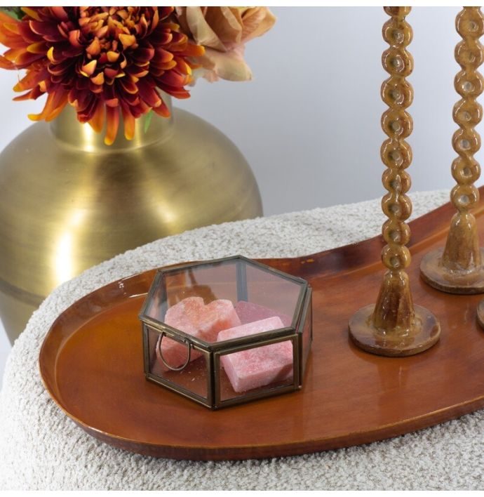 Metalen dienblad kidney tangerine