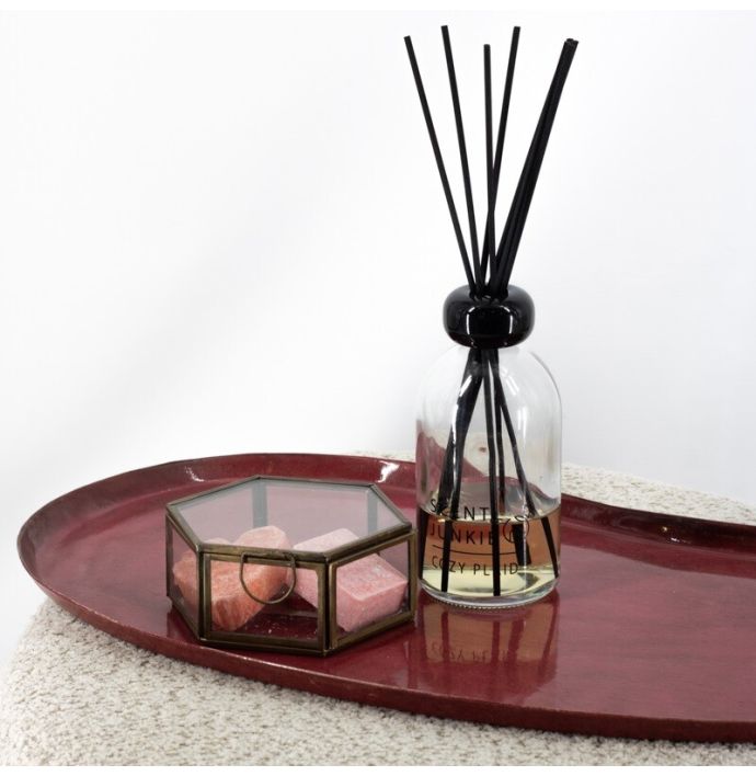 Metalen dienblad kidney roze