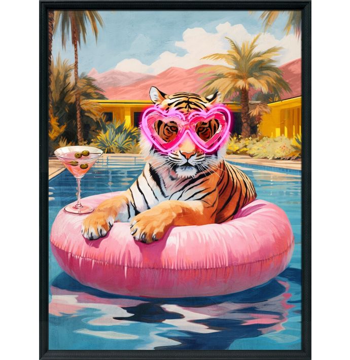 Schilderij met LED tijger zwemband