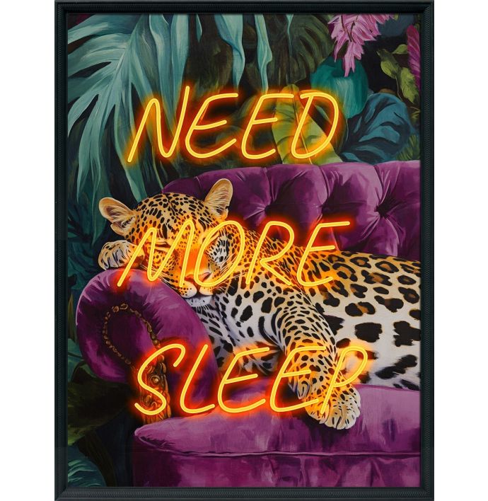 Schilderij met LED need more sleep