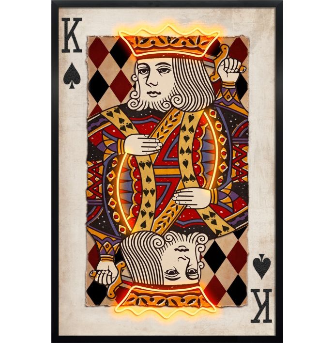 Schilderij met LED King of spades