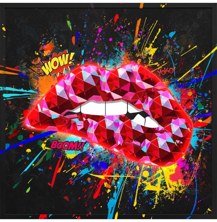 Schilderij met LED lips 