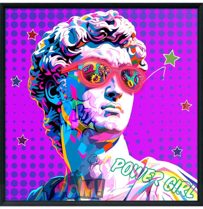 Schilderij met LED Greek statue