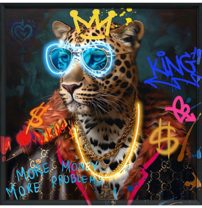 Schilderij met LED king tiger