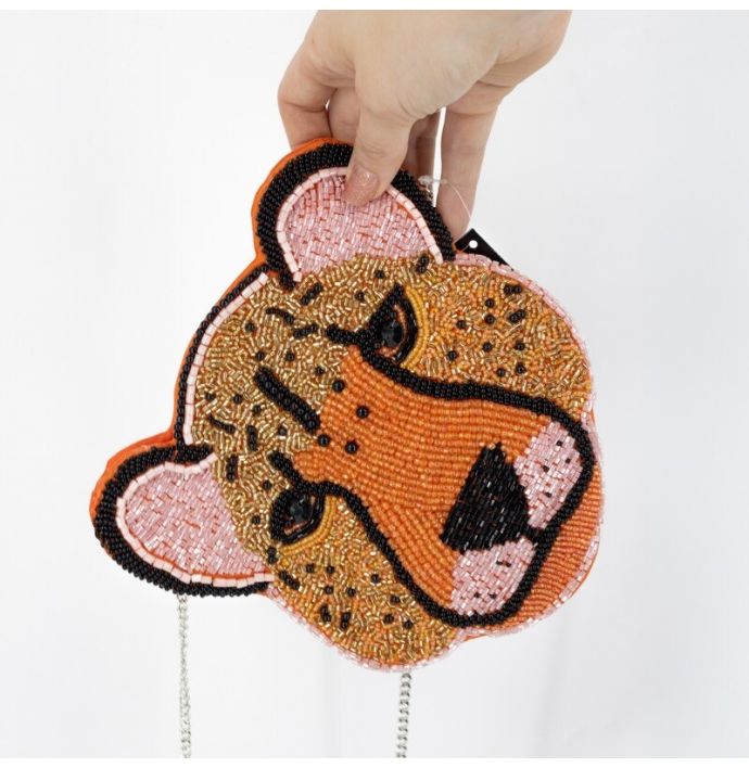 Tasje met kralen luipaard