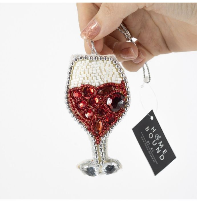 Hanger met kralen rode wijn