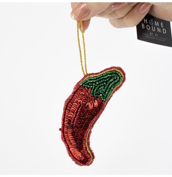 Hanger met kralen rode peper