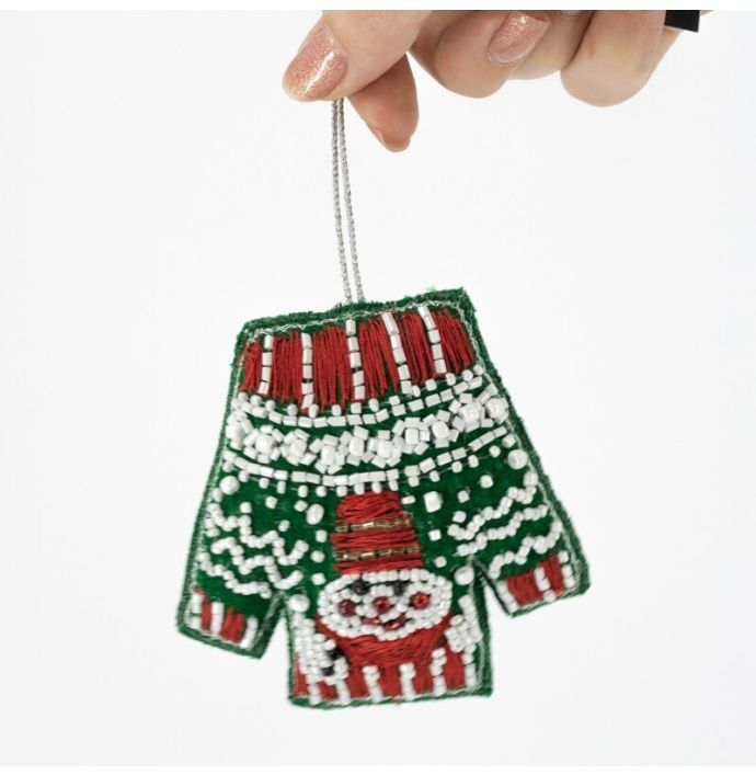 Hanger met kralen foute kersttrui