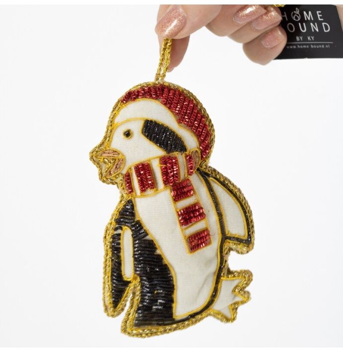 Hanger met kralen pinguïn