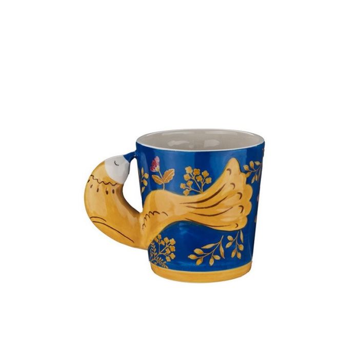Aardewerk beker oriental bird