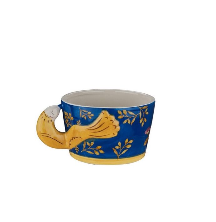 Aardewerk beker oriental bird