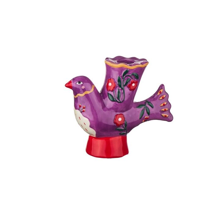 Aardewerk kaarsenstandaard duskdove