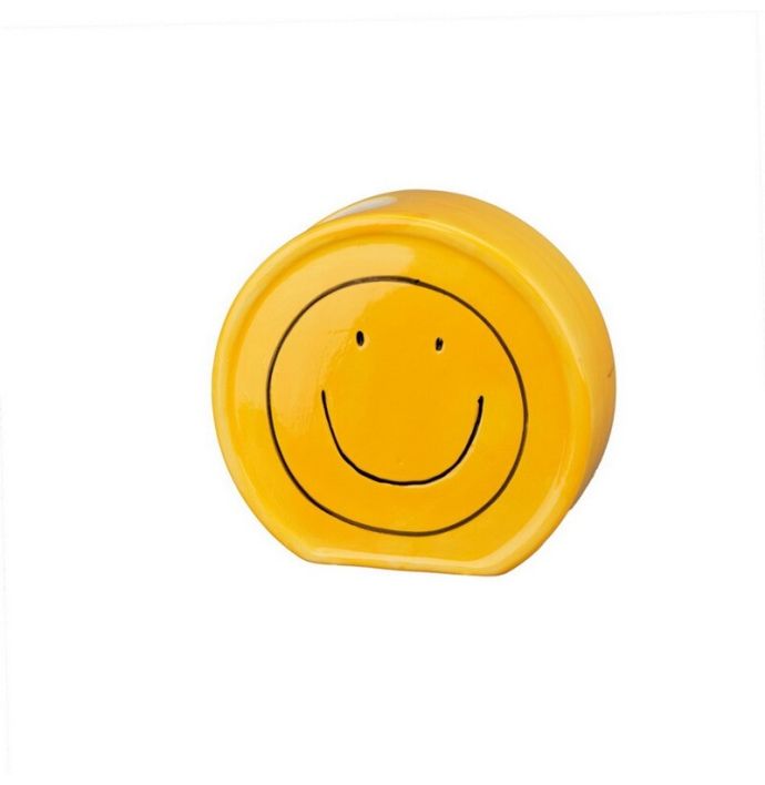 Aardewerk vaas smiley