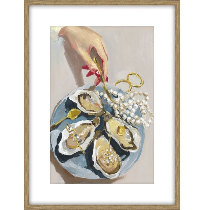 Schilderij met frame oesters 
