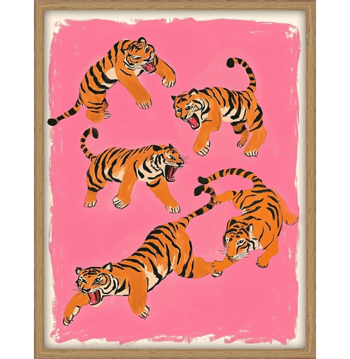 Schilderij met frame tigers