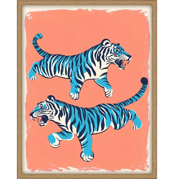 Schilderij met frame tigers
