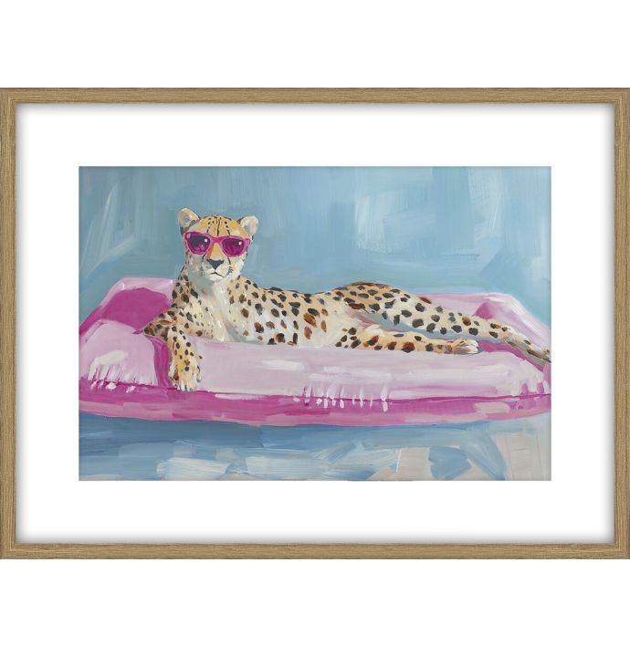 Schilderij met frame Cheetah luchtbed