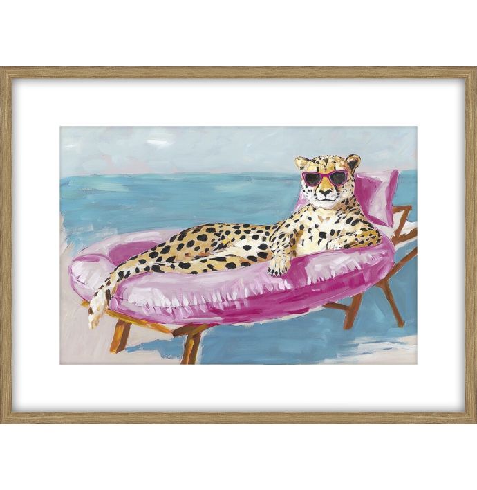 Schilderij met frame Cheetah luchtbed