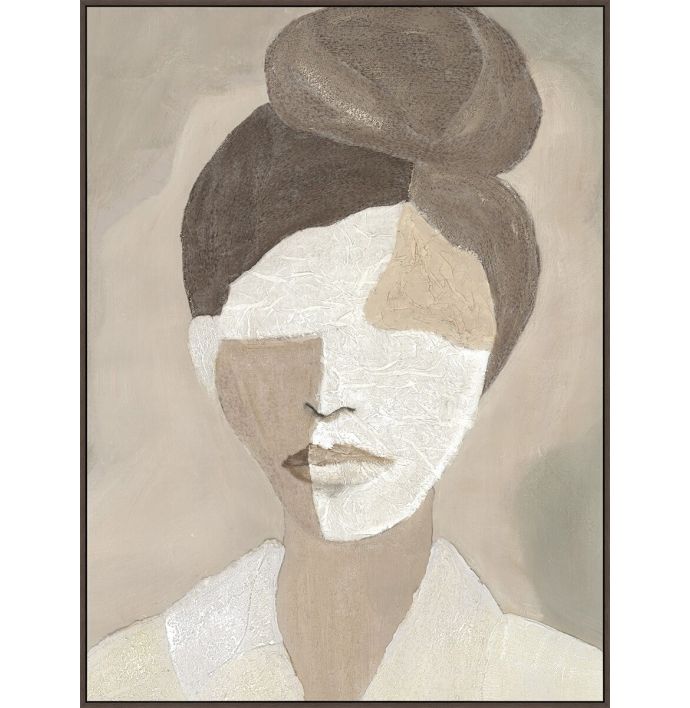 Schilderij met frame vrouw abstract