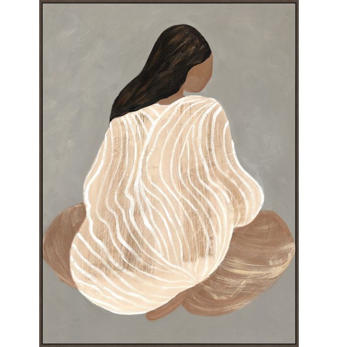 Schilderij met frame vrouw abstract