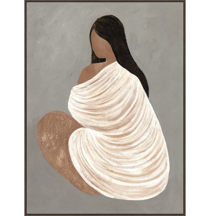 Schilderij met frame vrouw abstract