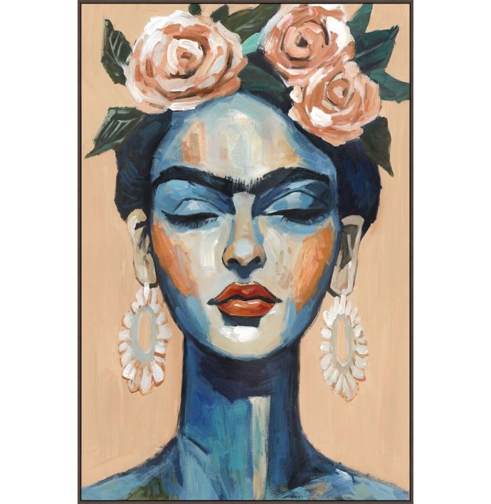 Schilderij met frame Frida Kahlo