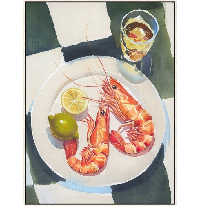 Schilderij met frame shrimps