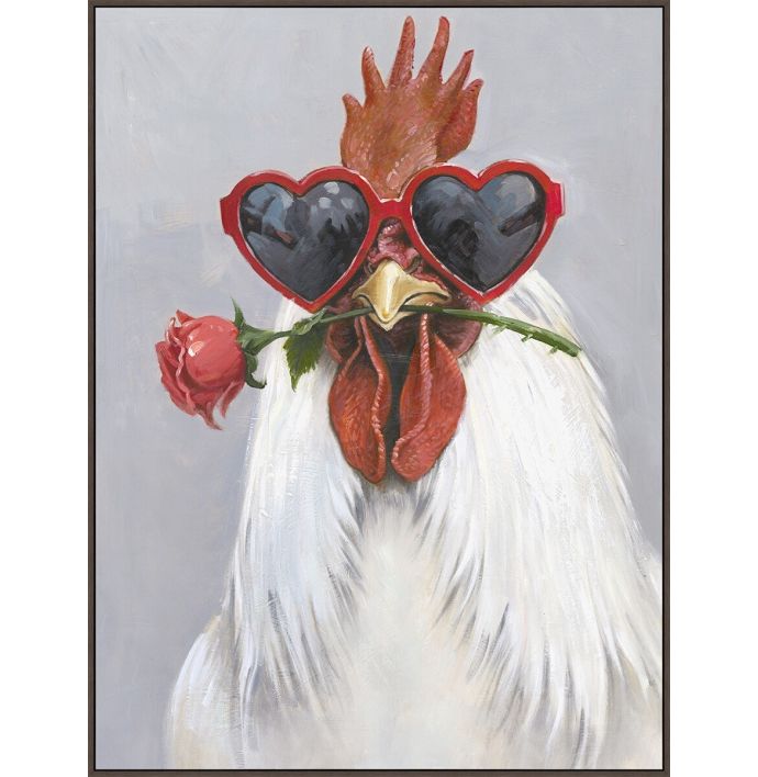 Schilderij met frame chicken love