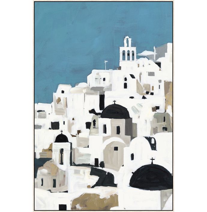 Schilderij met frame Santorini 