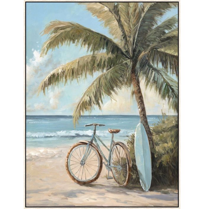 Schilderij met frame surfboard 