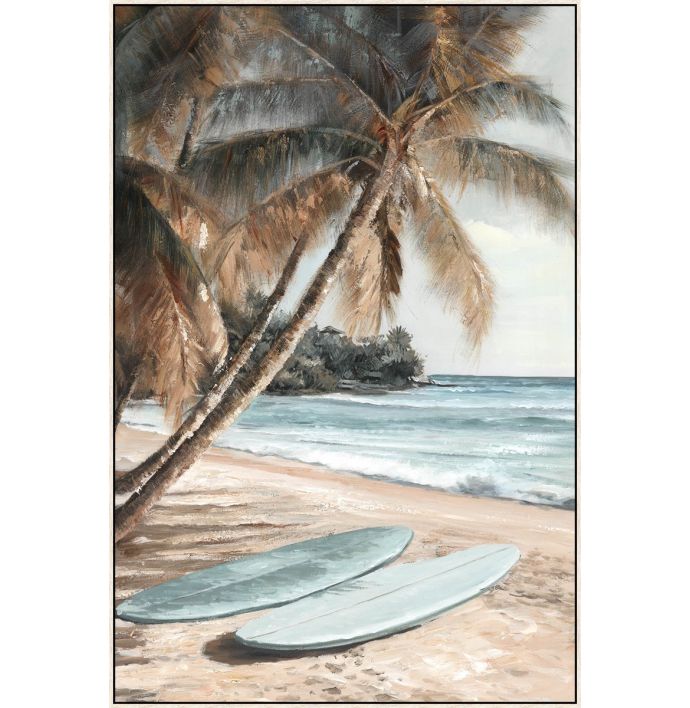 Schilderij met frame palm boards