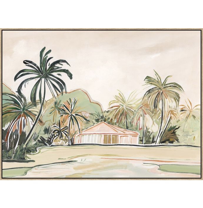 Schilderij met frame tropical cabana 