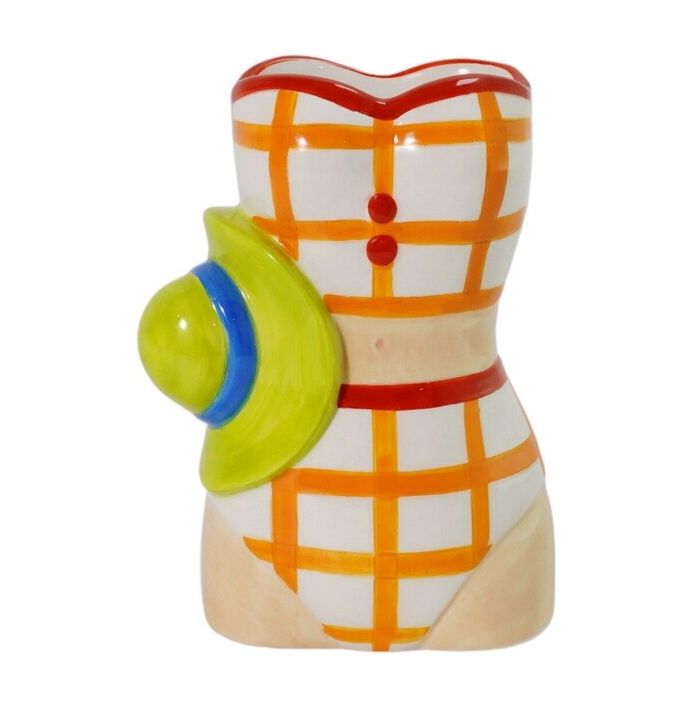 Aardewerk vaas retro bikini