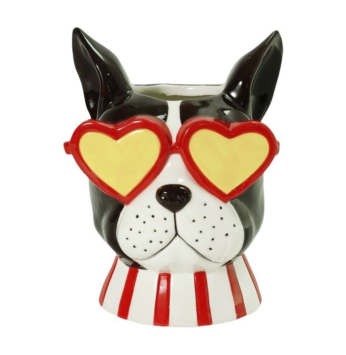 Aardewerk vaas bulldog zonnebril