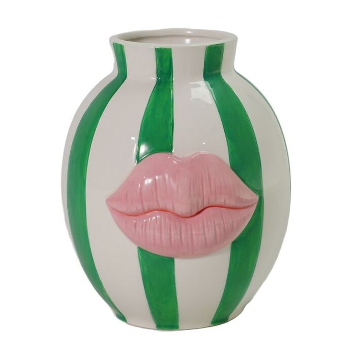 Aardewerk vaas striped kiss