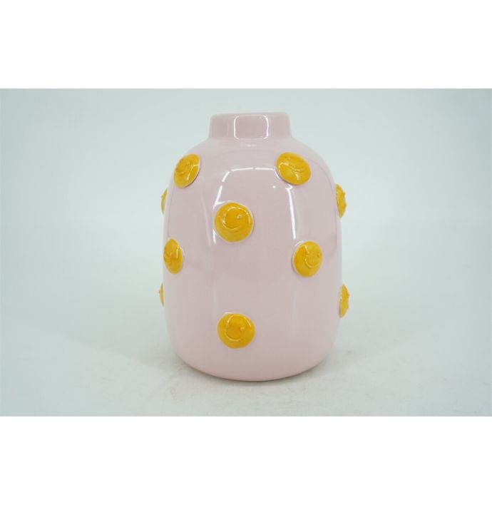 Aardewerk vaas smiley