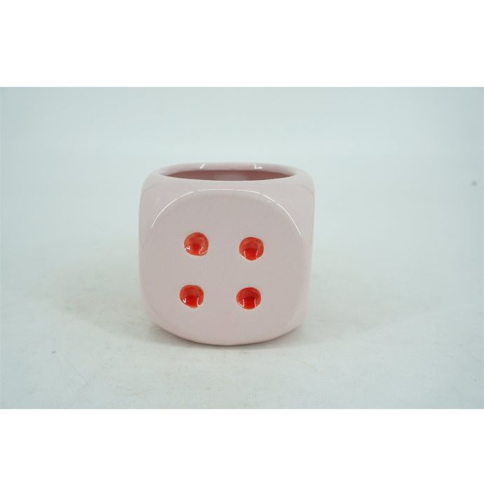 Aardewerk vaas dobbelsteen